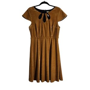 Modcloth Mystery Mastery Gold Dress Size L